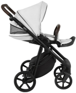 Детская коляска Roan Esso Кожа 3 в 1 с автокреслом Tutis Elo Lux EduSky Black ESSK/215/1 White/Black/руч.Тем.коричневый