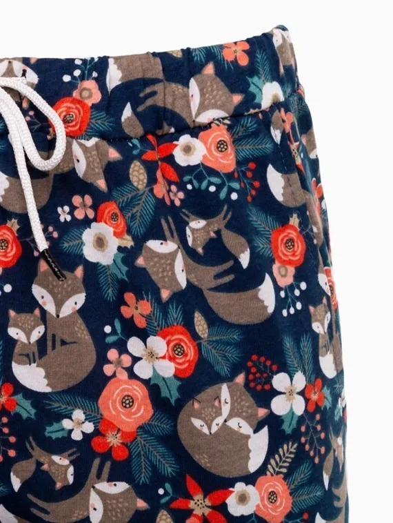 Брюки женские с принтом, цвет синий, размер 46