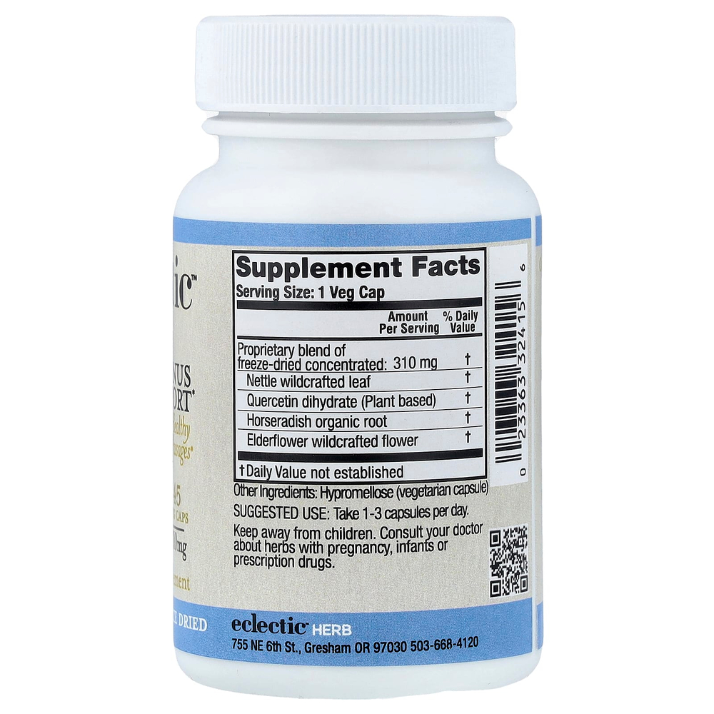 Eclectic Herb, добавка для поддержки пазух носа, 45 растительных капсул