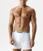 Мужские трусы шорты удлиненные Atlantic, набор 3 шт., хлопок, белые, 3MH-237