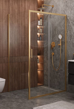 Душевой уголок Cezares MOLVENO-AH-11-150/90-C-BORO-IV, 150х90х195, профиль брашированное золото, прозрачное стекло