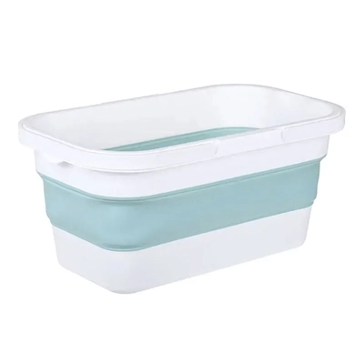 Ведро ФЛЕКС 16л прямоугольное складное Морская волна