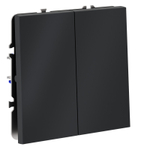 Перекрестный переключатель встраиваемый VOLTUM S70 двухклавишный 10А, (графит)