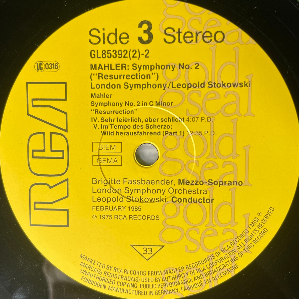 Малер - Симфония № 2 2LP (Германия 1986г.)