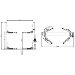 KraftWell (KRW240EB) Подъемник двухстоечный г/п 4000 кг электрогидравлический