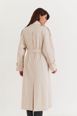 Свободный тренч из атласного хлопка жемчужного цвета