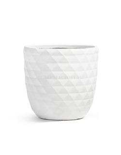 Кашпо TREEZ ERGO - серия Diamond - Чаша-конус - Белый камень