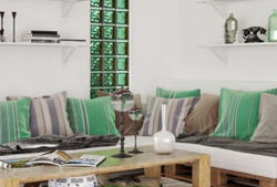 Стеклоблок изумруд веганский Mini 14.6x14.6x8 см.