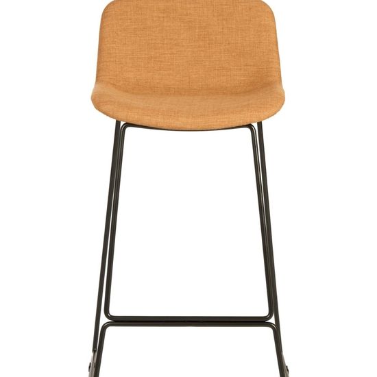 Барный стул Neo горчичный , ножки черный металл, сиденье с мягкой обивкой