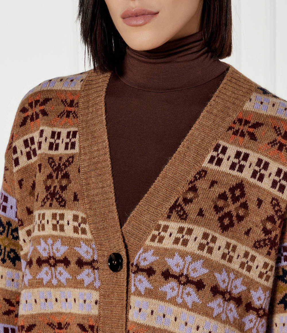 Шерстяной кардиган Eccelso Weekend MaxMara - коричневый(253460626)