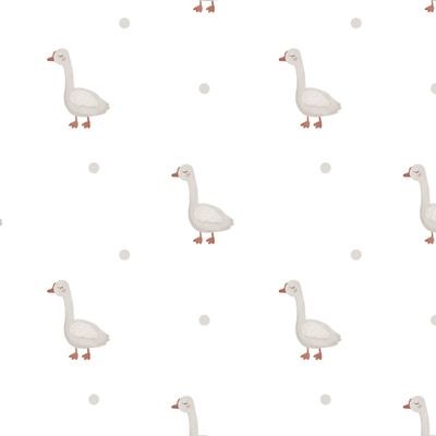 Акварельный гусь с точками