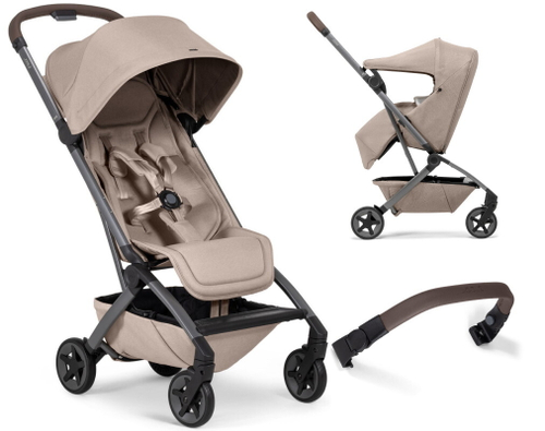 Детская прогулочная коляска Joolz Aer 2 с бампером и реверсивным блоком Sandy Taupe
