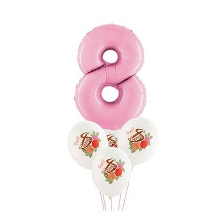 Фонтан 8 марта с белыми шариками