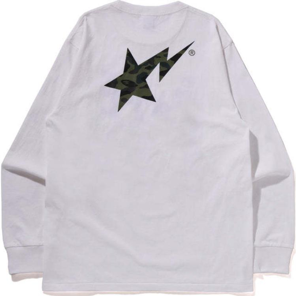 A Bathing Ape 1st Camo Sta L S Tee белый зеленый
