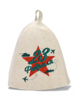 Шапка для бани и сауны «Звезда. 23 февраля», полиэфир, шерсть