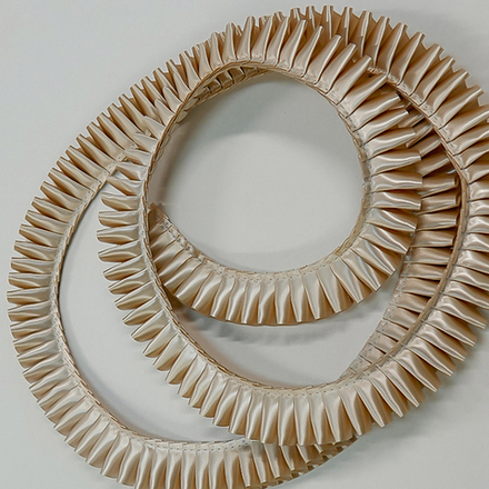 Лента плиссированная для наградных розеток. Цвет ШАМПАНЬ. Код цвета 55.