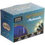 Гирлянда для улицы «Водопад» нить 7м 80 ламп LED чёрный провод, 8 реж, IP-54, Теплый белый (возможность соединения)