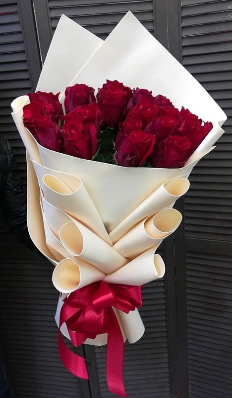 Букет из 15 эквадорских красных роз 60 см #41970