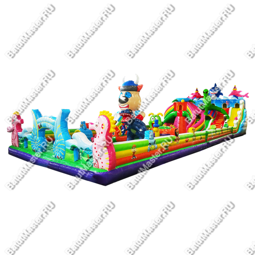 Коммерческий надувной батут "На страже добра 2" 30*9*7 м