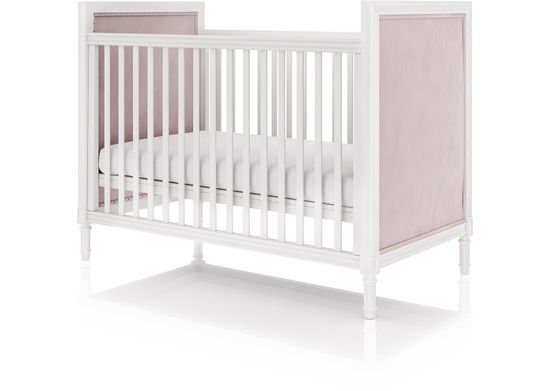 Кроватка Elit (белый, розовая ткань)