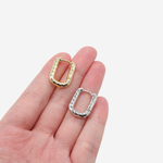 Швензы-кольца (Конго, Бублик) "Овальные с рифлением" 20мм, родирование