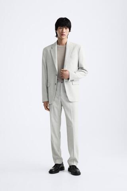 ZARA КОСТЮМНЫЙ БЛЕЙЗЕР, ЖЕМЧУЖНО-СЕРЫЙ
