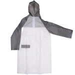 Дождевик-плащ 140 Мкрн 115*65см «Уральский» с капюшоном и завязками, на кнопках, увеличенный , бело-серый ДоброСад