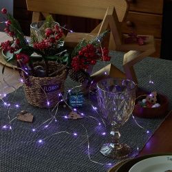 ULD-S0200-020-SСB-2AA PURPLE IP20 DEW Гирлянда светодиодная Роса на батарейках 2AA не в-к. 2м. 20 светодиодов. Фиолетовый свет. Провод медный. TM Uniel