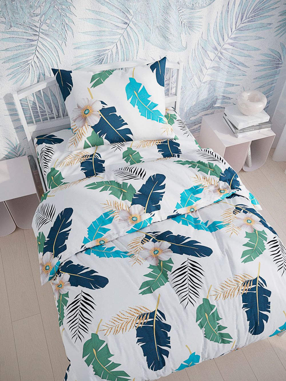 Постельное белье полисатин Simple House "Lodin" 1,5-сп Наволочка 50х70 см 1 шт Простынь на резинке 90x200 см Пододеяльник 145x215 см