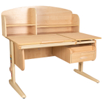 Растущая парта Дэми СУТ 25 с задней полкой СУТ.34.390 и навесной тумбой (1200×880 мм)