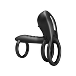 Черная насадка на пенис с 12 режимами вибрации Jammy (Цвет: черный)