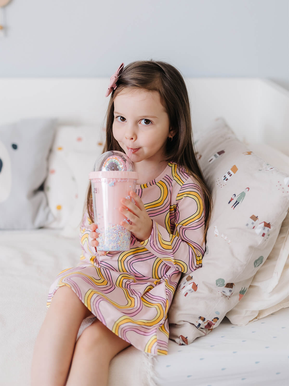 Платье трапеция Mjölk Радуга, с длинным рукавом