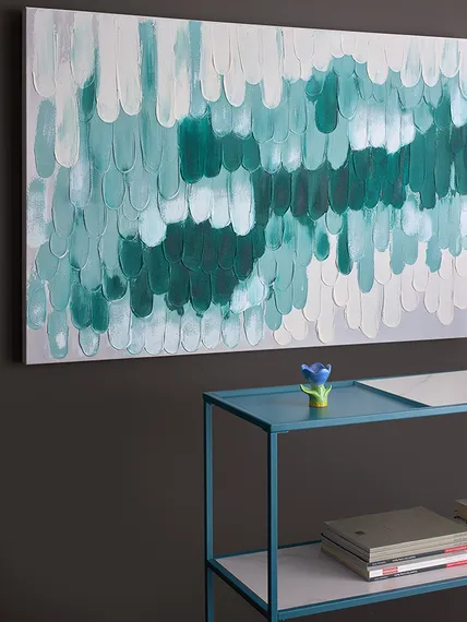 Панно декоративное с ручной росписью by feel, 120х80 см, индиго