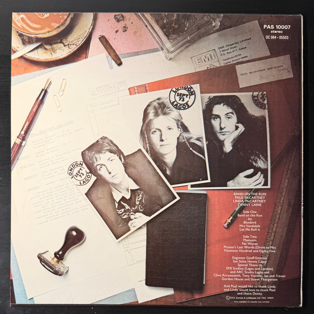 Paul McCartney And Wings ‎– Band On The Run (Швеция)