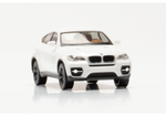 Автомобиль BMW X6, белый, черные диски