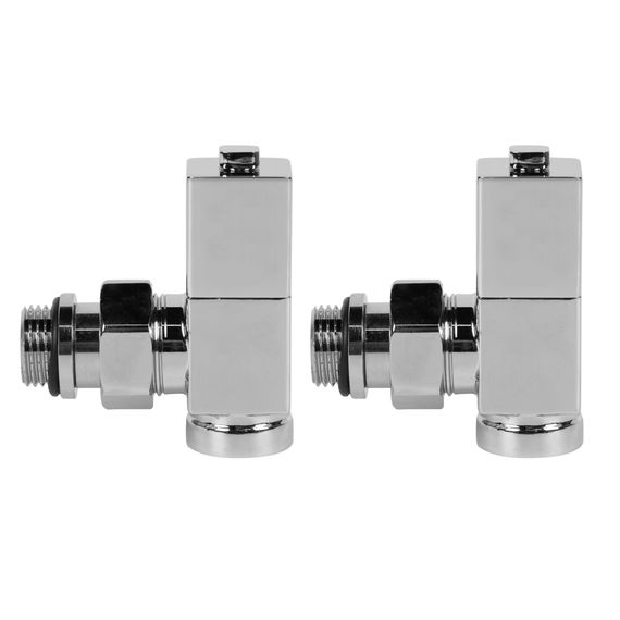 Набор дизайн-вентилей CUBE, угловой (хром) 1/2quot; купить в Москве и Московской области по низкой цене с доставкой по России — (2) Набор дизайн-вентилей CUBE, угловой (хром) 1/2quot; — (2)