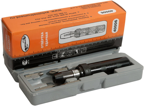 Отвертка ударная 6 насадок оксидированная ручка
