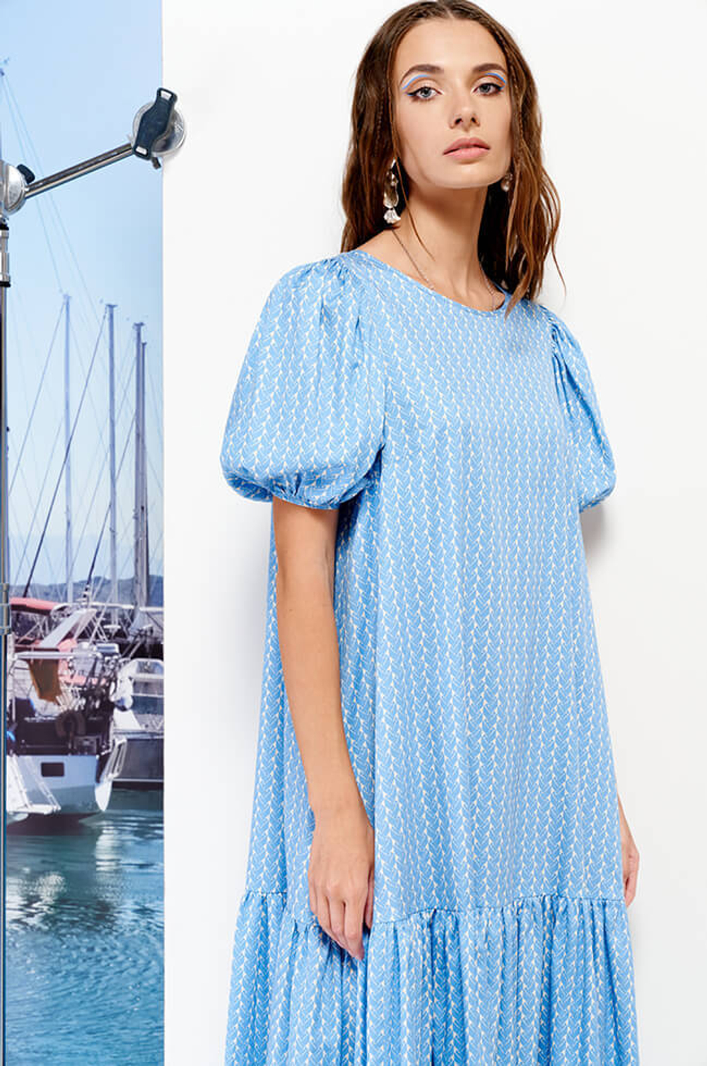 51364 Платье женское (голубой принт)