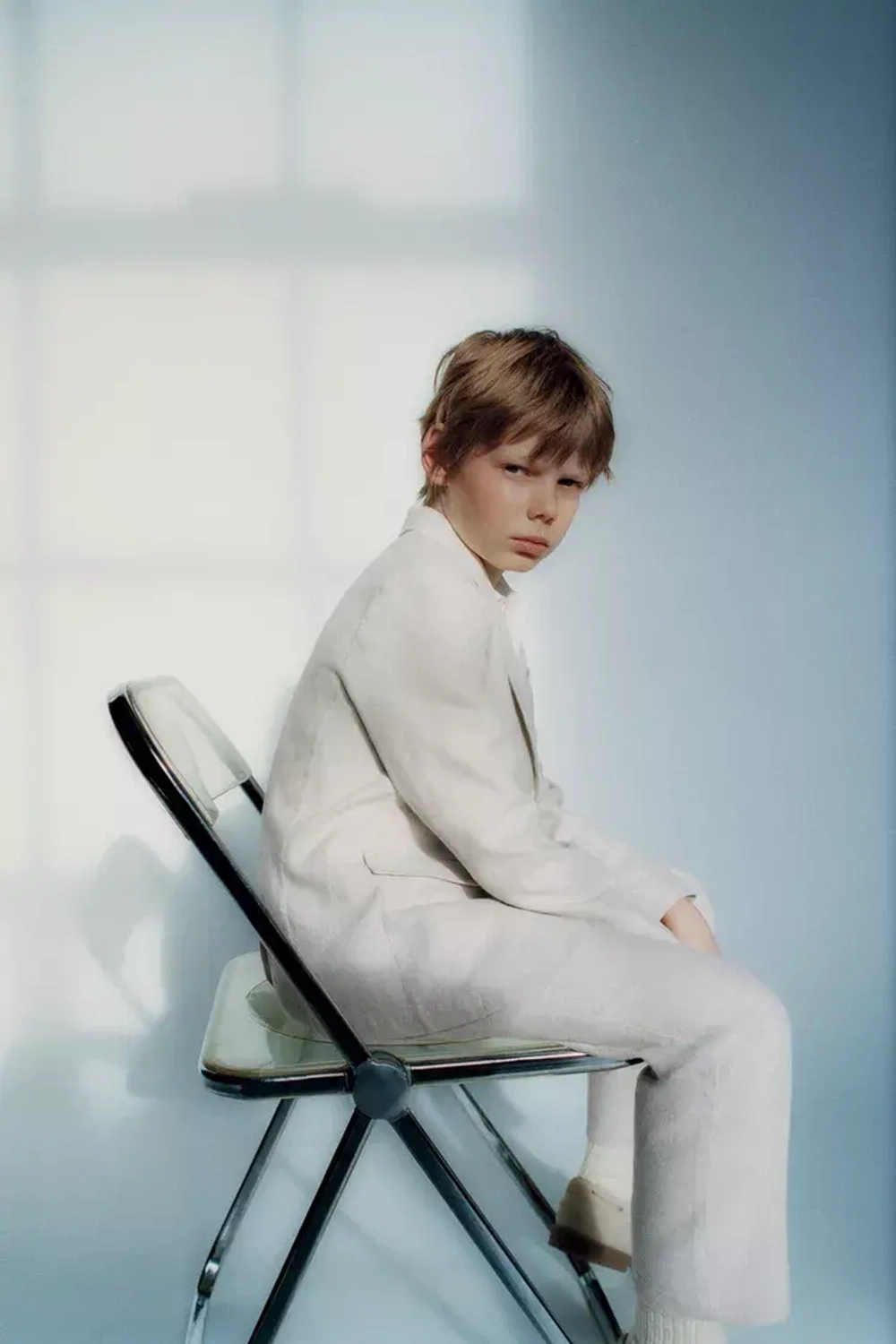 ZARA КОСТЮМНЫЕ БРЮКИ ИЗ ХЛОПКА И ЛЬНА, СВЕТЛО-БЕЖЕВЫЙ