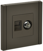 FORTE&PIANO Розетка двойная TV+RJ45 кат.5E FP336 серый IEK