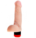 Art-Style №7 – реалистичный вибратор с мошонкой из неоскина, телесный, 19,5 см