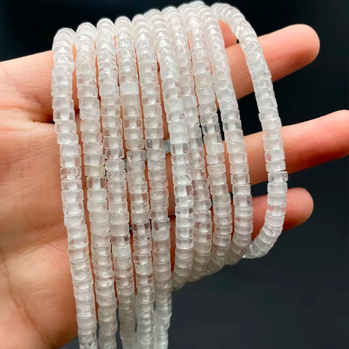 Горный Хрусталь бусины-рондели 4х2/6х3 мм, на нитке 38 см