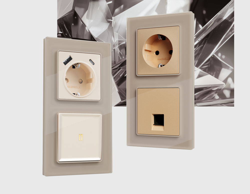 AF380604 Рамка ALFA Platos (Серо-бежевый Стекло закаленное натуральное) 4-ая