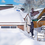 Скребок для уборки снега с крыш 610х140 мм, алюминиевая телескоп. рукоятка, длина 2-6 м