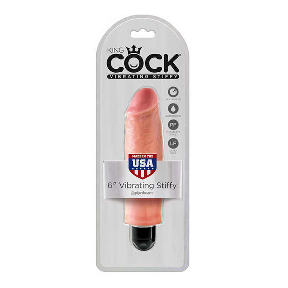Вибратор King Cock Vibrating Stiffy 6, телесный (Цвет: телесный)