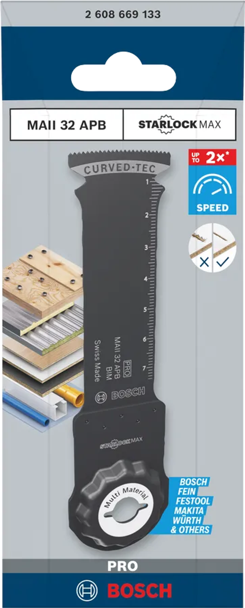 Погружное полотно Wood and Metal 32х80 мм MAIZ 32 APB BOSCH 2608669133