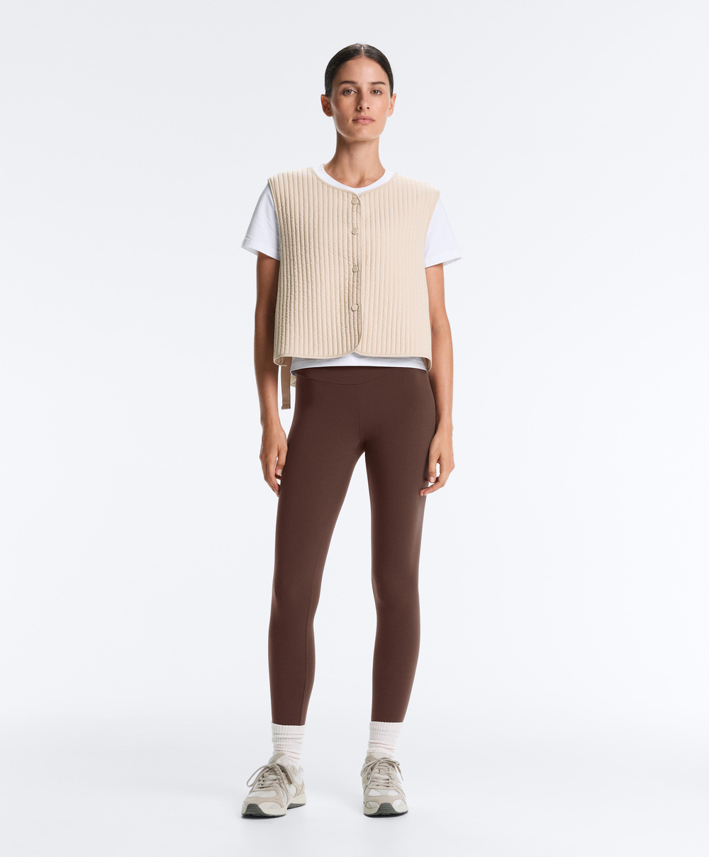 OYSHO Тонкий стеганый нейлоновый жилет, светло-бежевый