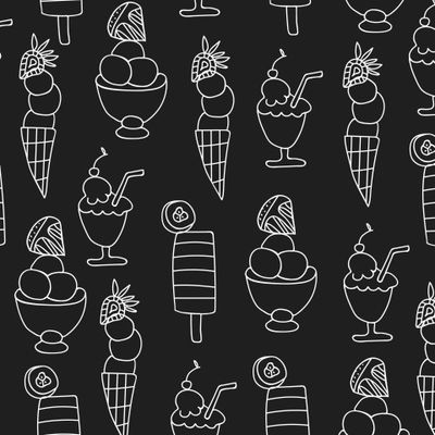 Бесшовный принт с мороженым
