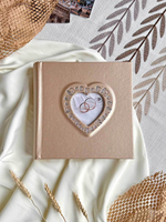 Фотоальбом Делюкс на 200 фото 10х15 см, бум. листы, книж. переплет, с окном свадебный platinum heart "платиновое сердце"