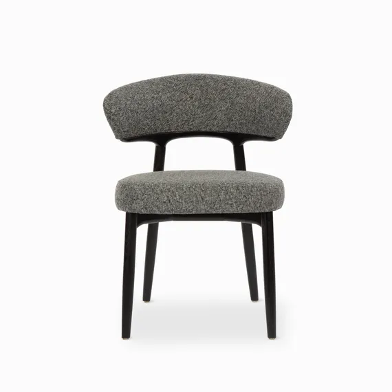 Стул Giotto, черный массив ясеня, черно-белая обивка